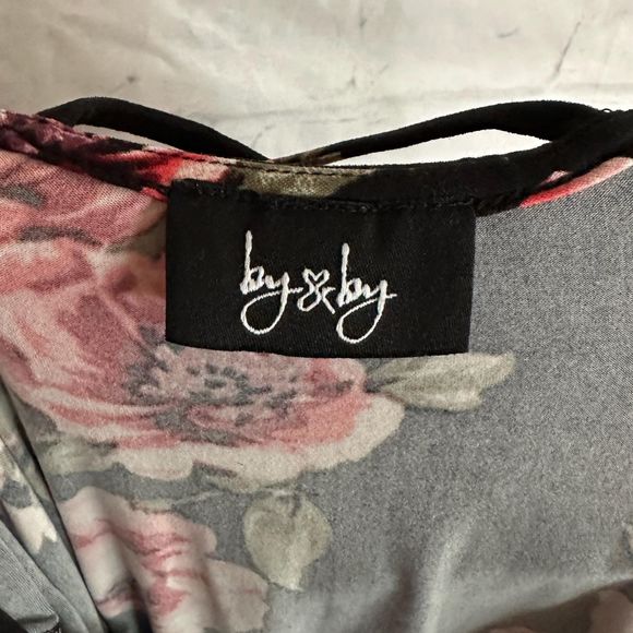 By & By Black and Pink Floral Mini Dress, Medium, Pre-owned - Picture 5 of 7